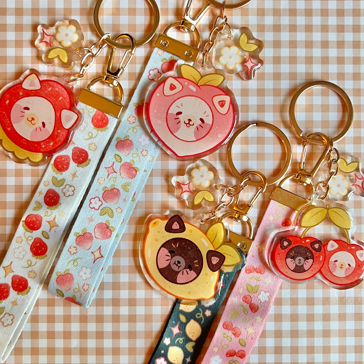 Fruit Kitty Mini Lanyards