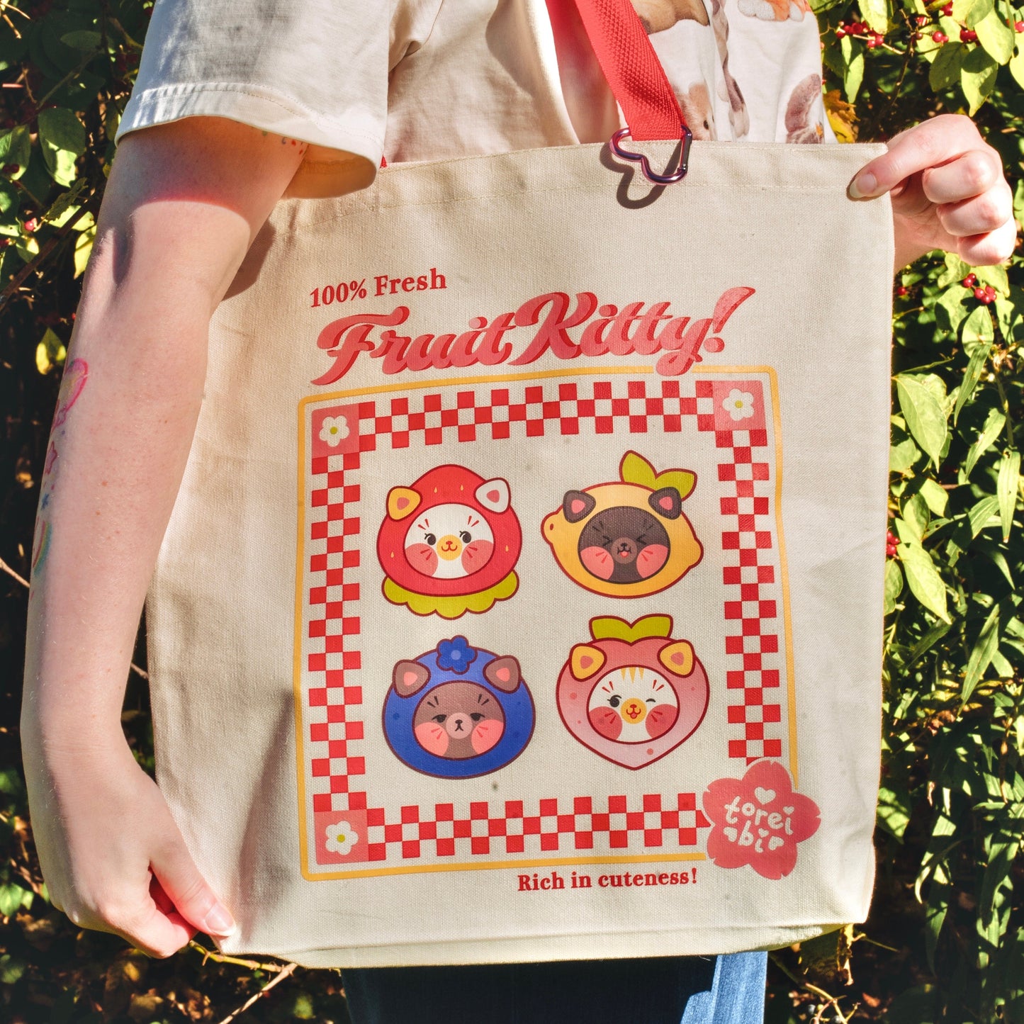 Fruit Kitty Tote Bag