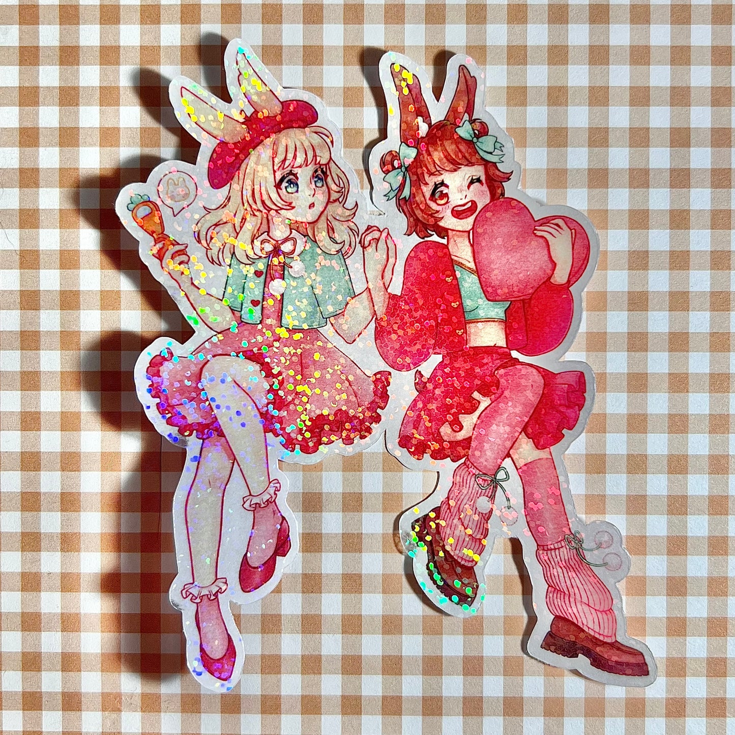 Bunny Girls Clear Holo Sticker