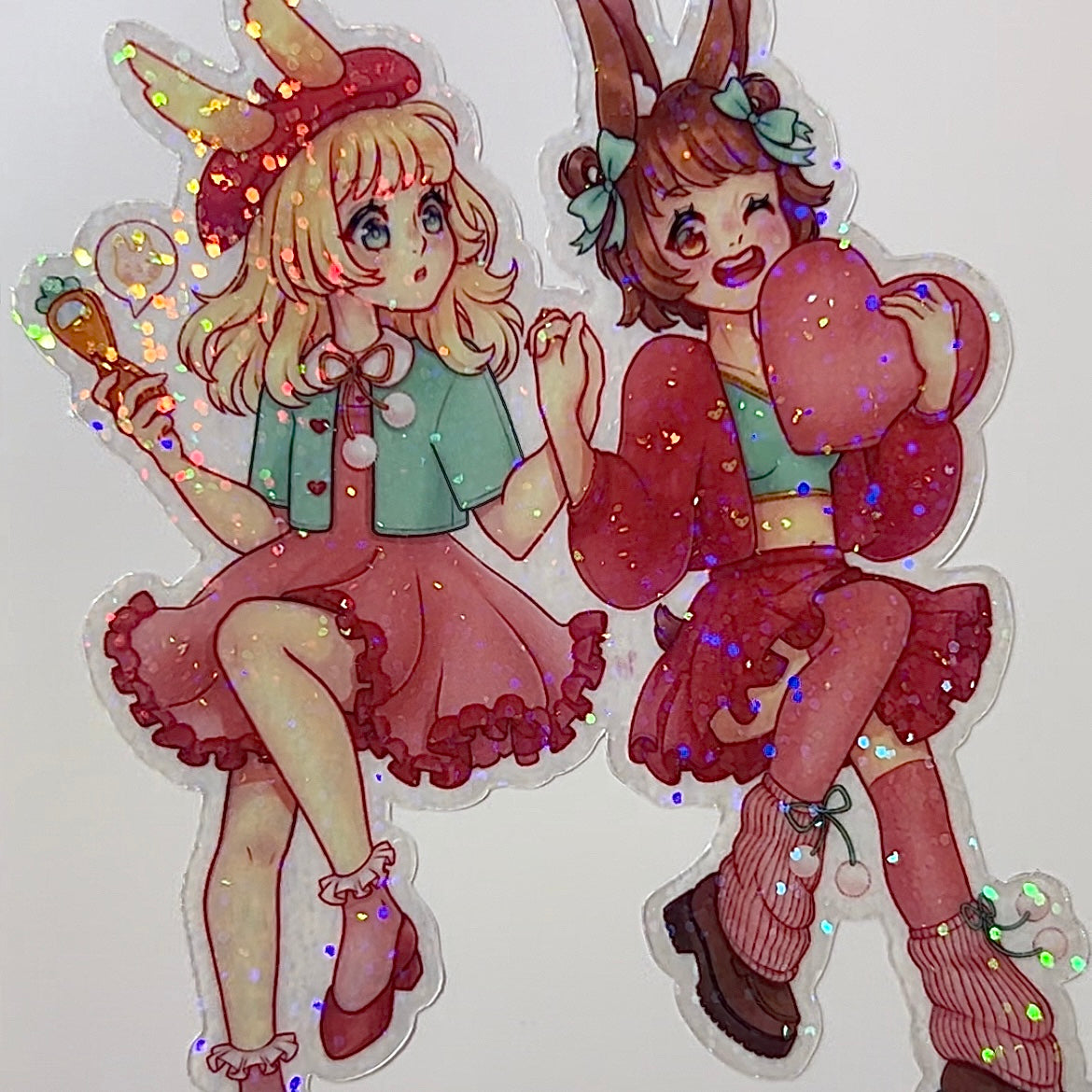 Bunny Girls Clear Holo Sticker