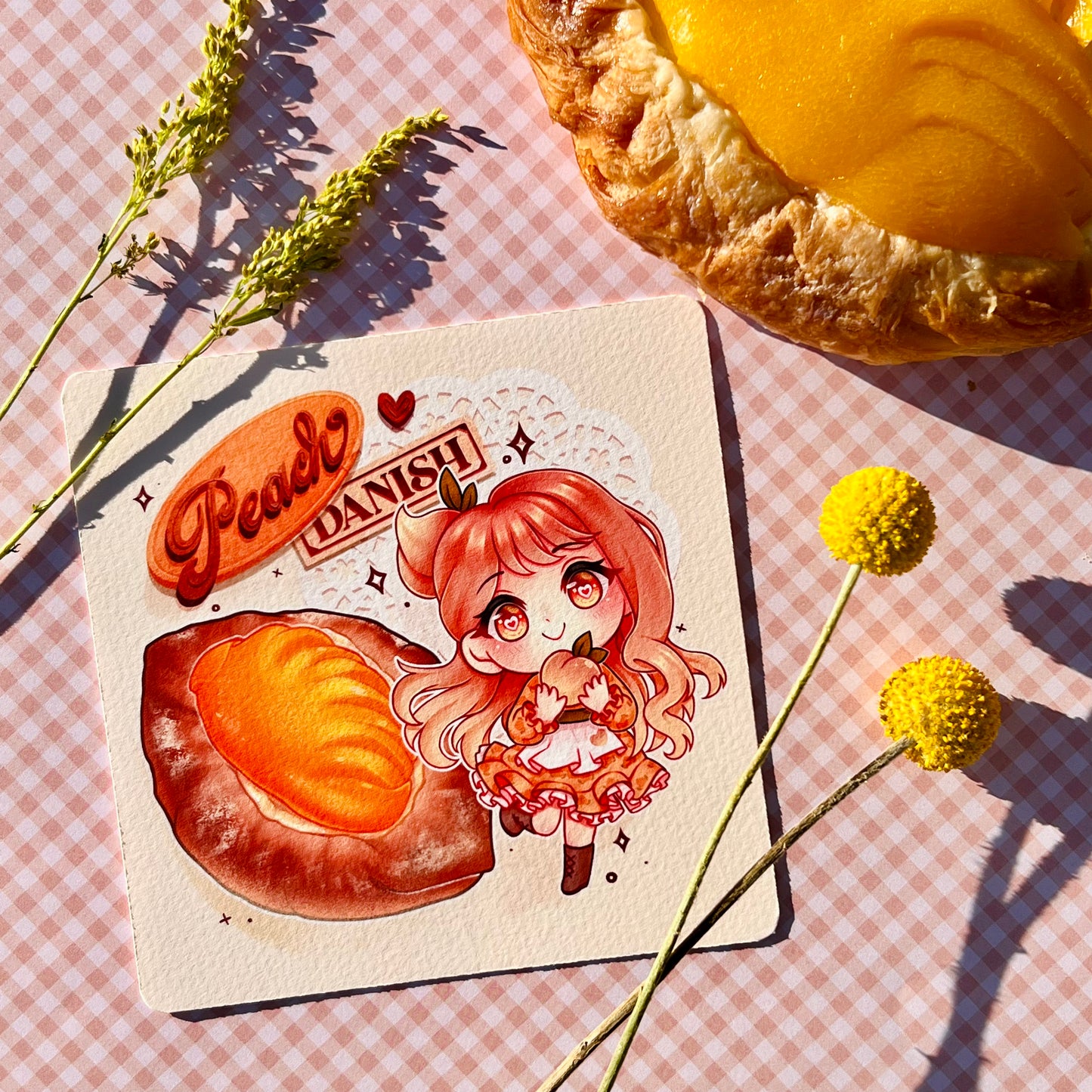 Peach Danish Chibi Mini Art Print